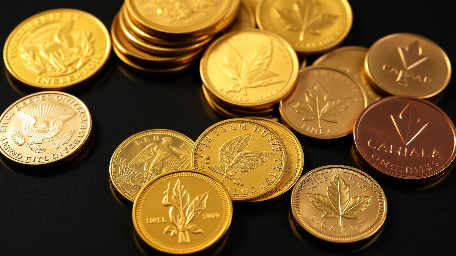 Collection of gold bullion coins