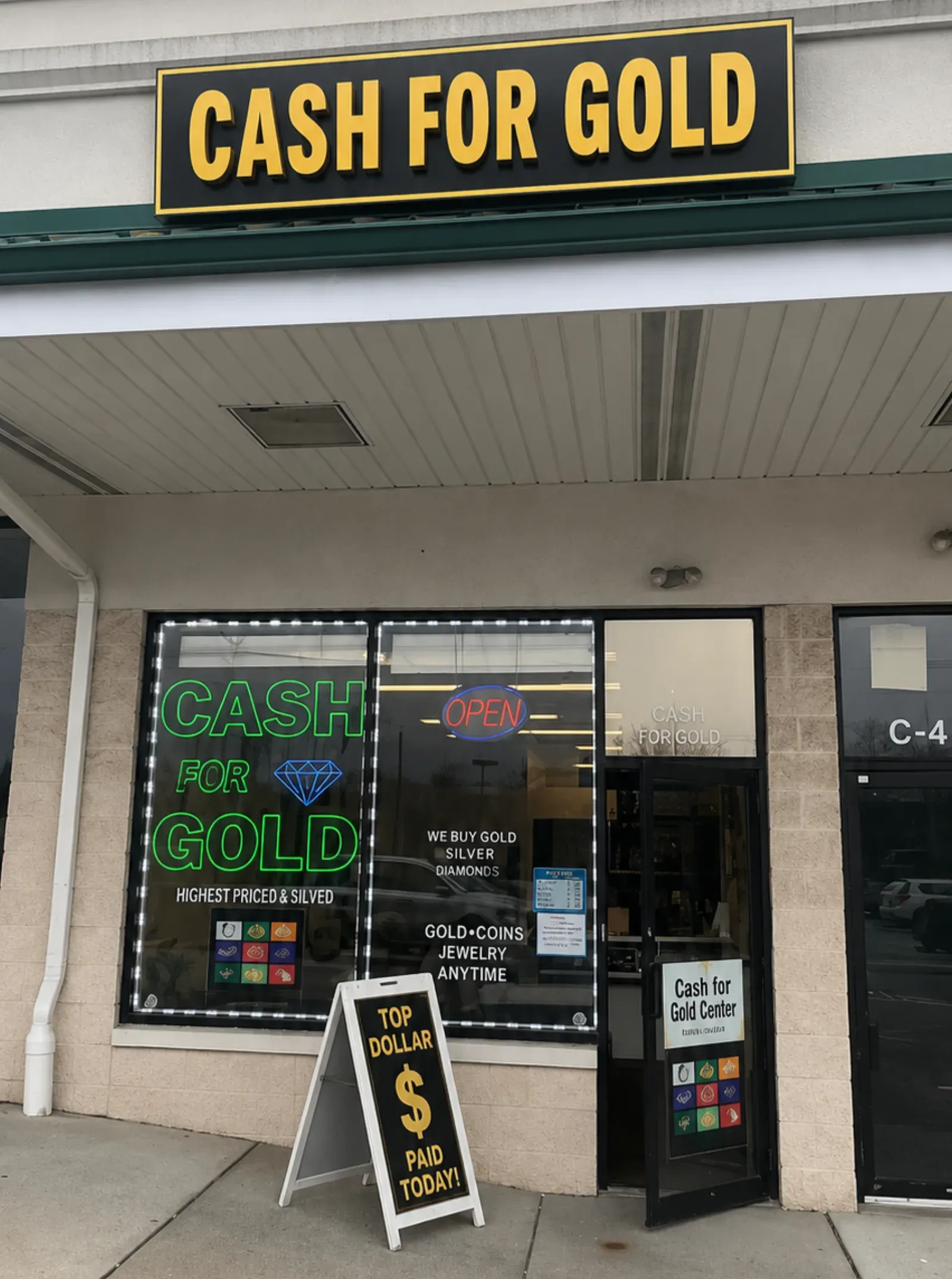 TWG Cash for Gold storefront in Ewing, NJ next to ShopRite